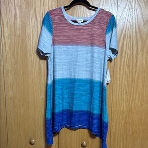 LuLaRoe Colorful Striped Women's Melissa Top-Large